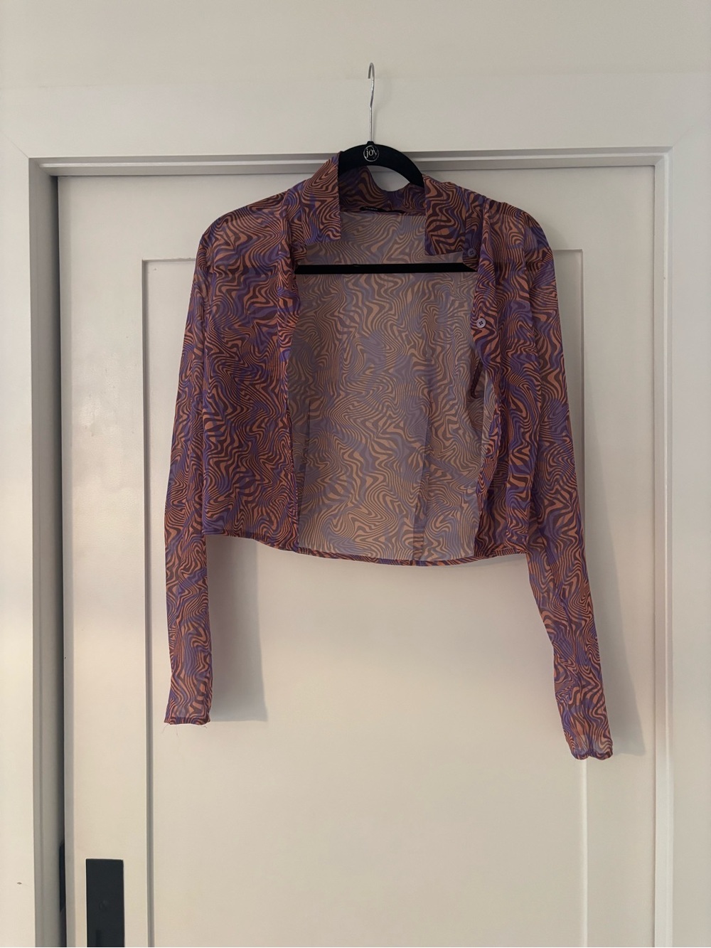 Pull&Bear Retro Swirl Sheer Mesh Cropped
Button Down - Picture 2 of 5